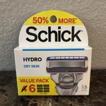 Schick Hydro Dry Skin 5-BLADE Razor Refill Cartridges 6 Pack Steel. Fixed Price $17.25.