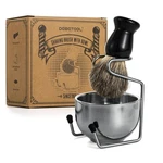 Men's Pure Badger Hair Shaving Brush And Bowl Set With Exfoliating Cream. Fixed Price $11.98.
