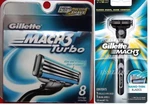 9 Gillette MACH3 8*1 Cartridges Turbo Blades Refill Shaver Razors Handle Fit M3. Fixed Price $29.49.