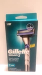 Gillette MACH3 Razor Handle + 2 Cartridges New Sealed Blue Box. Fixed Price $15.00.