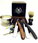 8 Pc Straight Razor Dovo Paste Leather Strop Bag Shaving Gift Set Box Usa. Fixed Price $89.99.