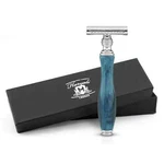 Vintage Double Edge Safety Razor For And Women, Ergonomic, Resin Grip, Blue. Fixed Price $19.99.