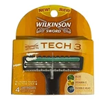 Wilkinson Sword Tech 3 Razor Cartridges Aloe Vitamin 4 Pack New Sealed Usa. Fixed Price $6.99.