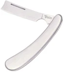 Razor Folding Knife Stainless Steel Blade Brushed Handle. Fixed Price $12.89.