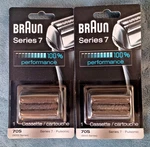 2 Pack Braun Series 70S Replacement Head Cassette Silver Pulsonic 9000. Fixed Price $69.97.