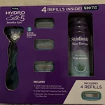 Schick Hydro Silk 5 Sensitive Care Pc Shaving Gift Set 4 Refills + Shave Gel. Fixed Price $8.00.