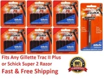 31 Gillette Trac Ii Cartridge Refill Non Lubricant Blades Razor Ft Schick Super. Fixed Price $43.99.
