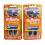 2 Pack Gillette SENSOR5 Men's Disposable Razors, Count Each. Fixed Price $15.50.