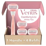Comfortglide White Tea Women's Razor 1 Handle + 4 Blade Refills. Fixed Price $19.57.