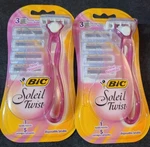 2 Bic Soleil Twist Kits, 1 Razor, 5 Refills (+ 4 Bonus Cartridges) (K9). Fixed Price $23.50.