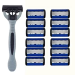 12X Safety Razor Kit Stainless Steel 6 Layer Blade Hair Removal Tool Replaceable. Fixed Price $6.99.