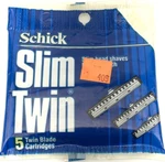 Vintage Schick Razors Twin Feature Shaving System 5 Cartridges Comfort Strip Nos. Fixed Price $9.91.