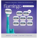 Flamingo Women Razor Set By Harry Moisture Plus, 1 Handle & 9 Blades. Fixed Price $39.95.
