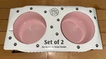 New ! Winifred & Lily Ceramic Pet Bowl Set Stand For Food + Water Pink/white. Fixed Price $24.99.