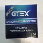 Gtex Platinum Coated Japanese Steel Single Edge Razor Blades 100 Pack. Fixed Price $18.00.