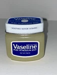 Vintage Vaseline Pure Petroleum Jelly Jar 1.75 Oz. Blue Seal Metal Cap Full Nos. Fixed Price $16.99.