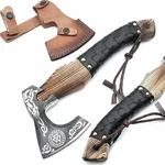 Viking Axe Ashwood Handle Handmade Carbon Steel Blade, Outdoor Camping Huntin.... Fixed Price $46.69.