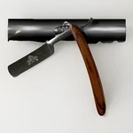 Wood Grain Handle Shaving Straight Razor 6 3/8" Closed MU-1014W. Fixed Price $12.95.