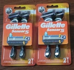 2 Pack Gillette SENSOR5 Men's Disposable Razors, Count Each. Fixed Price $15.25.