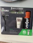 Schick Hydro Sensitive Razor Gift Set 3 Cartridge Kits Edge Gel 7OZ New Mens. Fixed Price $9.97.