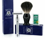 Double Edge Safety Razor & Black Hair Badger Brush Shaving Kit With Free Blades. Fixed Price $39.99.