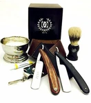 8 Pc Cut Throat Straight Razor Wet Shaving Set: Brush,cup,dovo Paste, Bag. Fixed Price $79.99.