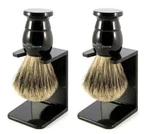 Edwin Jagger 1EJ876SDS Medium Badger Shaving Brush Ebony + Drip Stand (2 Pack). Fixed Price $79.99.