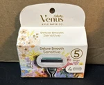 Gillette Venus Razor Refills, Deluxe Smooth Sensitive, 5 Blade, 4 Pack Cartridge. Fixed Price $14.50.