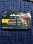 Gillette Mach 3 Razors Blade Refill With Exfoliating Bar Men's 12 Cartridges Y. Fixed Price $24.99.