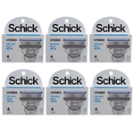Schick Hydro Dry Skin 5 Blades Razor Refills/ 6 Packs Total 24 Cartridges. Fixed Price $36.99.