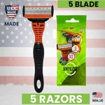 Made Usa 5-BLADE Disposable Razors For Men Bulk 5-PACK Vaylor Shaving Trimmer. Fixed Price $19.25.