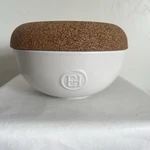 Emile Henry Ceramic Bowl Salt Cellar Cork Cover Lid Spices Cr Me Made In France. Fixed Price $114.88.