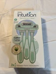 Schick Intuition Sensitive Care 4 Blades 3 Disposable Razors Built Bar W Aloe. Fixed Price $8.99.