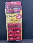 Vintage Gillette Blades Display With 10 Boxes Of. Fixed Price $50.00.