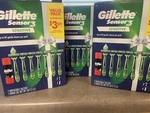 Gillette Sensor Sensitive Gift Pack 7 Disposable 3-BLADE Razors Shave Foam. Fixed Price $32.99.