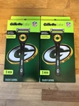 2 Gillette Labs Nfl Green Bay Packers Razor And Cartridge 5 Blade New Packages. Fixed Price $29.99.