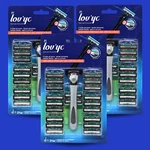 Lovyc Razor With 20 Replacement Shaving Blades Grooming Kit (3-PACK). Fixed Price $21.57.