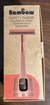 Bambaw Safety Razor Rose Gold With Stand 2 New Double Edge Blades. Fixed Price $12.99.