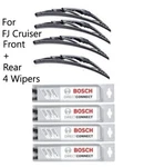 Fj Cruiser Bosch Direct Fit 4 Wiper Blades Front Left + Right Center And Rear. Fixed Price $34.90.