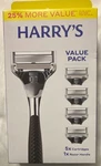 Harry's Cartridge Razor Black/silver Men 5 German Steel Blades Handle Value Pack. Fixed Price $10.99.