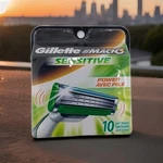 Gillette Mach 3 Sensitive Power 10 Refill Cartridges. Fixed Price $49.99.