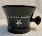Van Der Hagen: Black Shave Mug Cup Bowl Unique Handle Dutch Windmill Logo. Fixed Price $9.99.