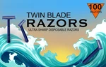 100 Pack Twin Blade Disposable Razors Bulk Shaving Women Shave Lot. Fixed Price $16.99.