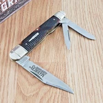 Marbles Large Whittler Pocket Knife Stainless Steel Blades Checkered Bone Handle. Fixed Price $28.19.