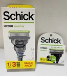 2 Pack Schick Hydro Sensitive Razor Handle With Stubble Guard + Refills. Fixed Price $14.68.