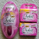 Lot Of: Bic Women Soleil Shimmer Razor Handle + 10 Cartridges Shower Holder. Fixed Price $39.99.