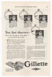 Gillette Razor Blades Smoothest Shave World Boston Ma Vintage Print 1928. Fixed Price $9.99.