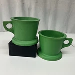 Antique Marvy Green Rubber Shaving Mug Lot Of 2. Fixed Price $24.00.