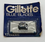 Vintage Nos Gillette 10 Blue Razor Blades Dispenser Box Made Usa. Fixed Price $19.99.