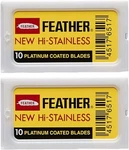20X Feather Double Edge Razor Blades Platinum Coated Hi-stainless Steel Japan. Fixed Price $9.48.